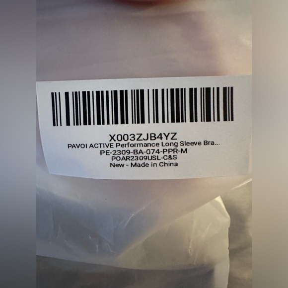 PAVOI ACTIVE Long Sleeve Crop Top | Medium Support Crew Neck. Color Clay‎ Size M - Picture 4 of 4